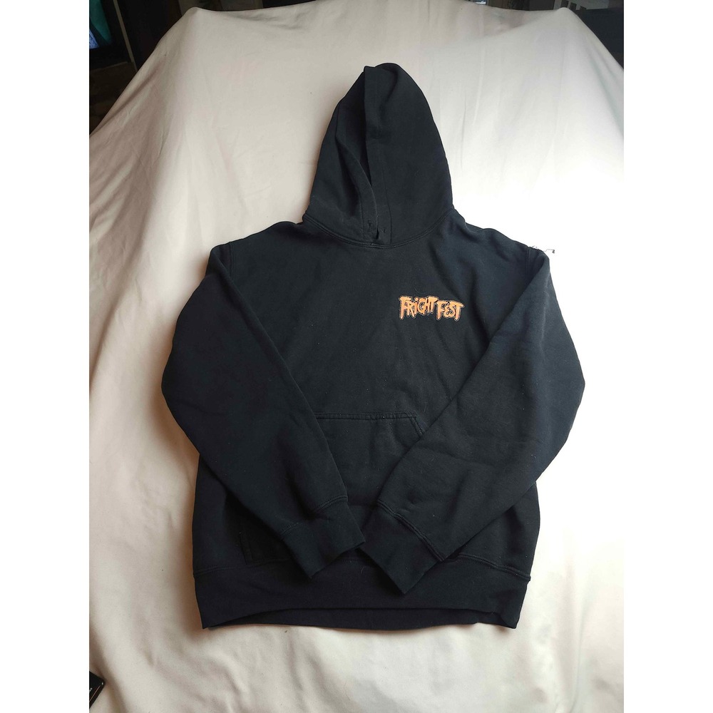 Six Flags Fright Fest Hoodie Black Small Zombie Scream Bigger Graphic Pullover